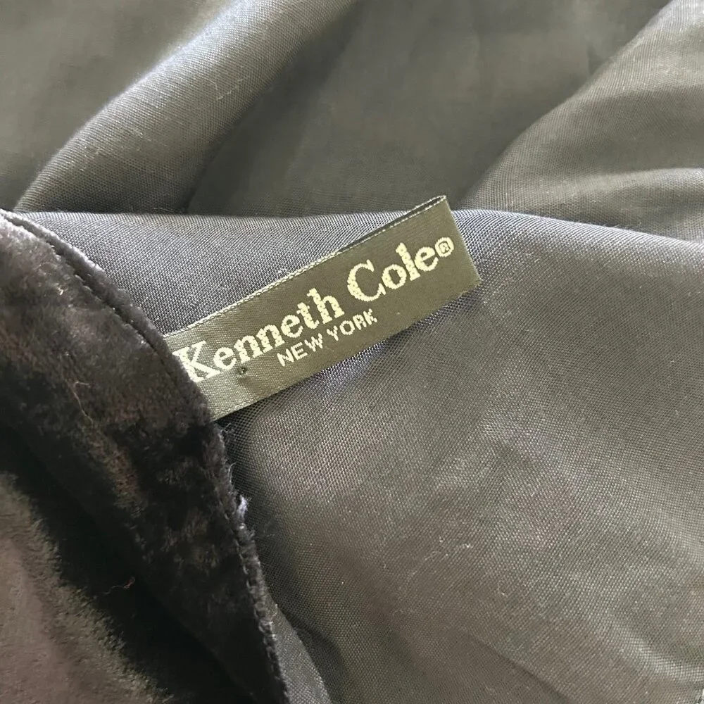 Kenneth Cole Collection Scarf Black Brown Colorblock Rayon Soft Lightweight Luxe